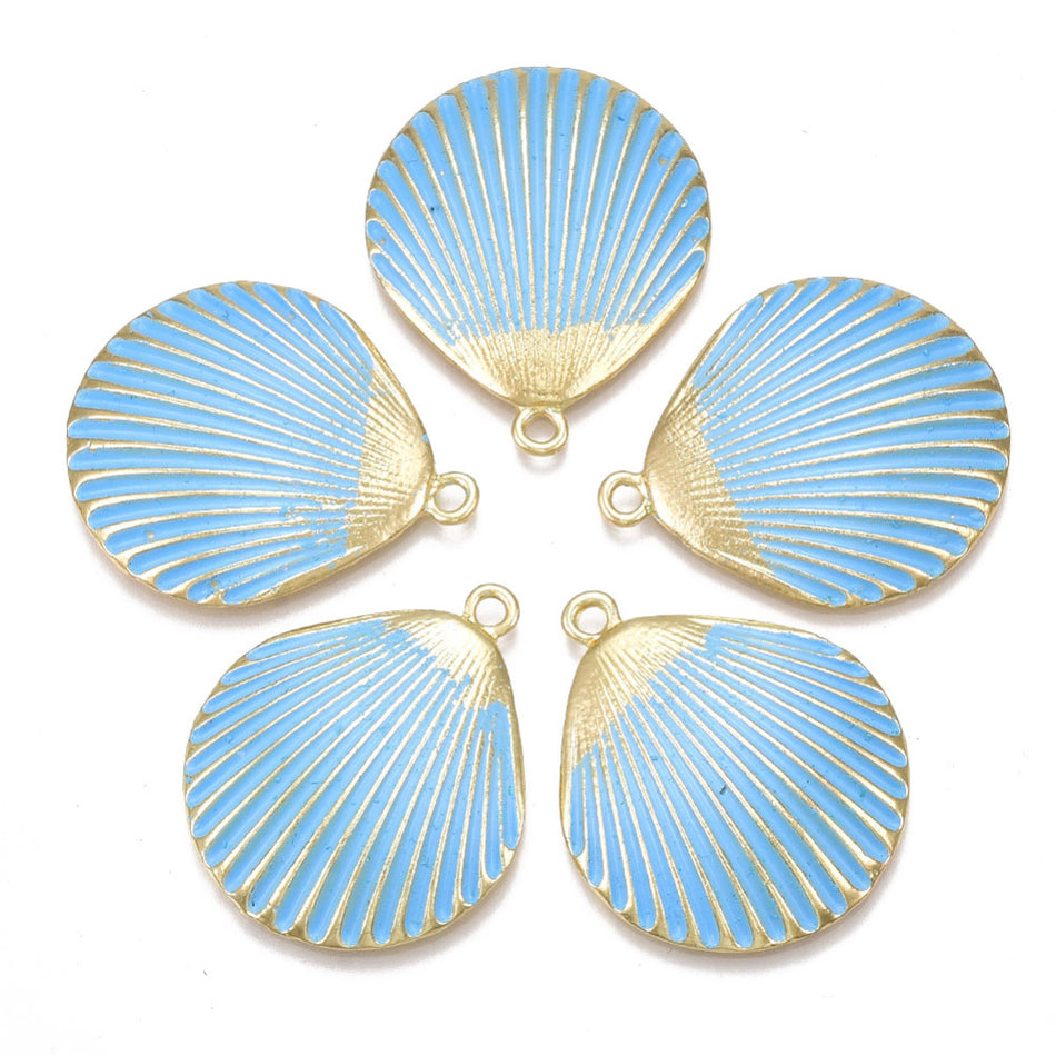 Gold Shell Pendant 35mm, 4pcs