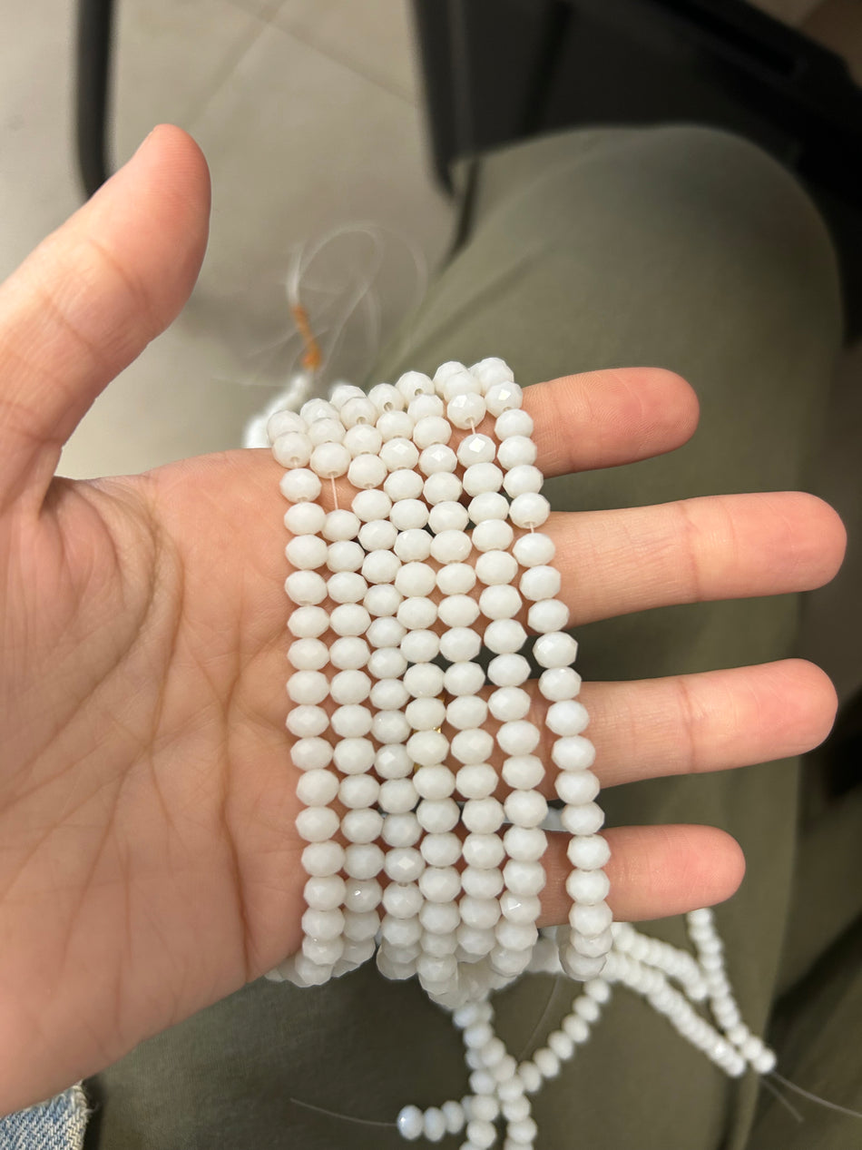 Faceted Crystal Rondelle Bead Strand, 6mm