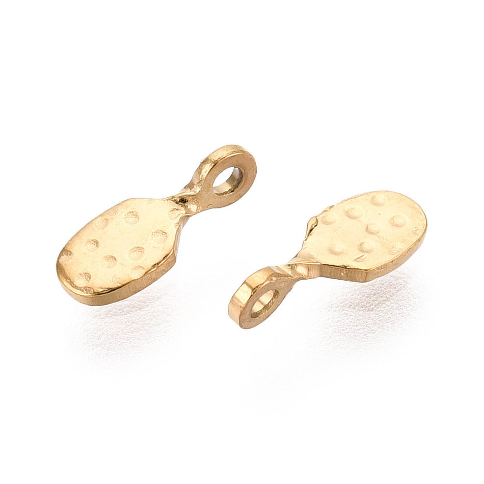 Stainless Steel Gold Teardrop Pendant 8mm, 6pcs