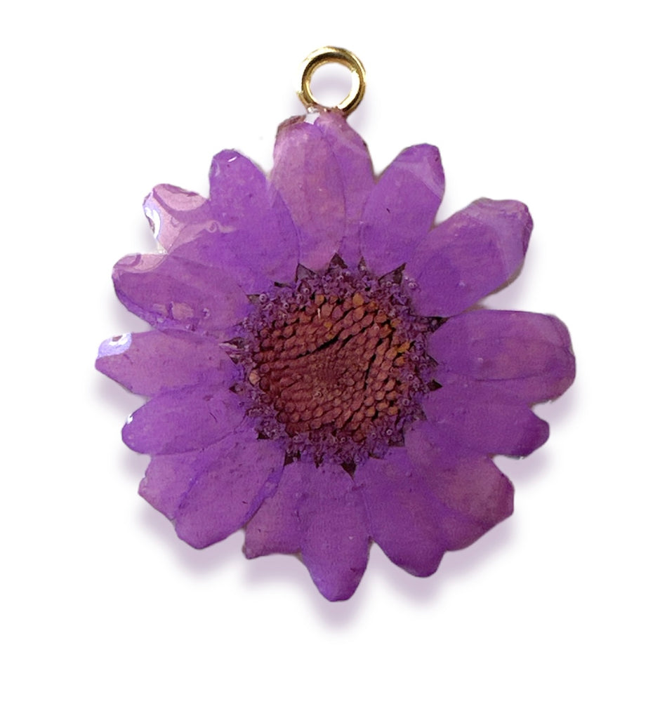 Small Natural Flower Pendant 1inch, 1pc