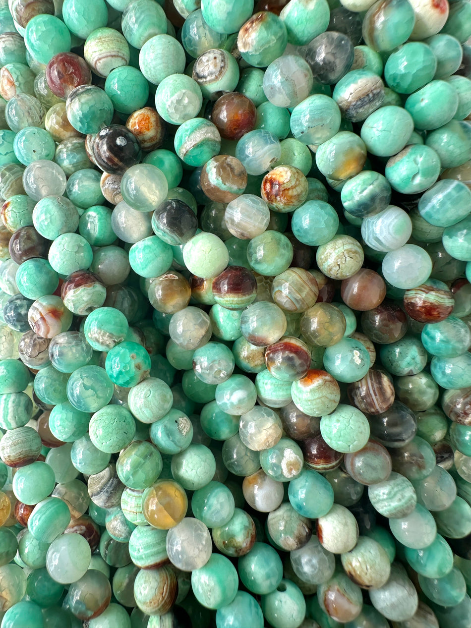 Round Turquoise Agate Strand, 6mm