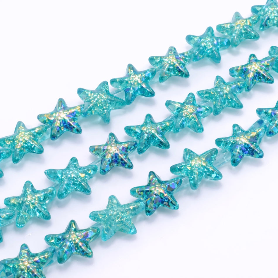 Acrylic Star Bead 14mm Strand