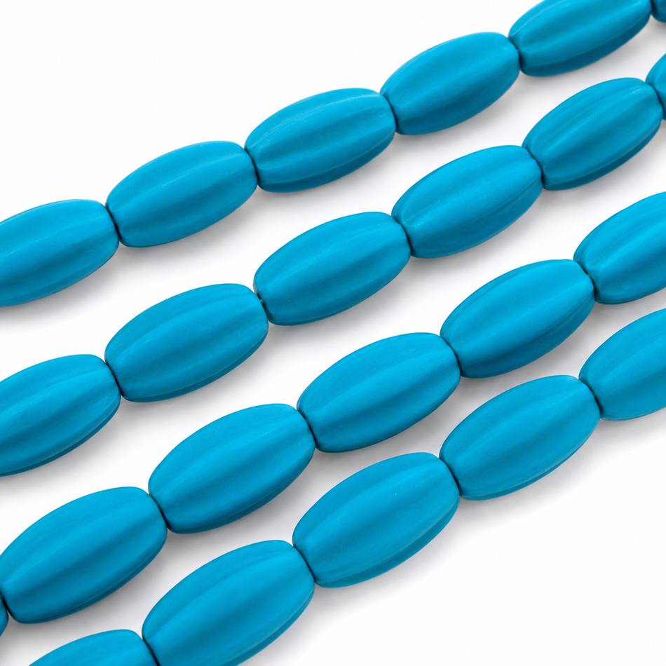 Matte Resin Barrel Bead 30mm Strand