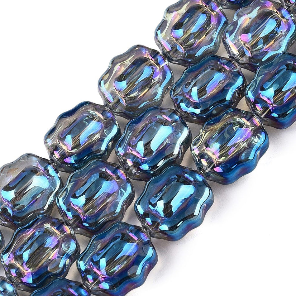 Electroplate Flower Crystal Bead Strand, 12mm