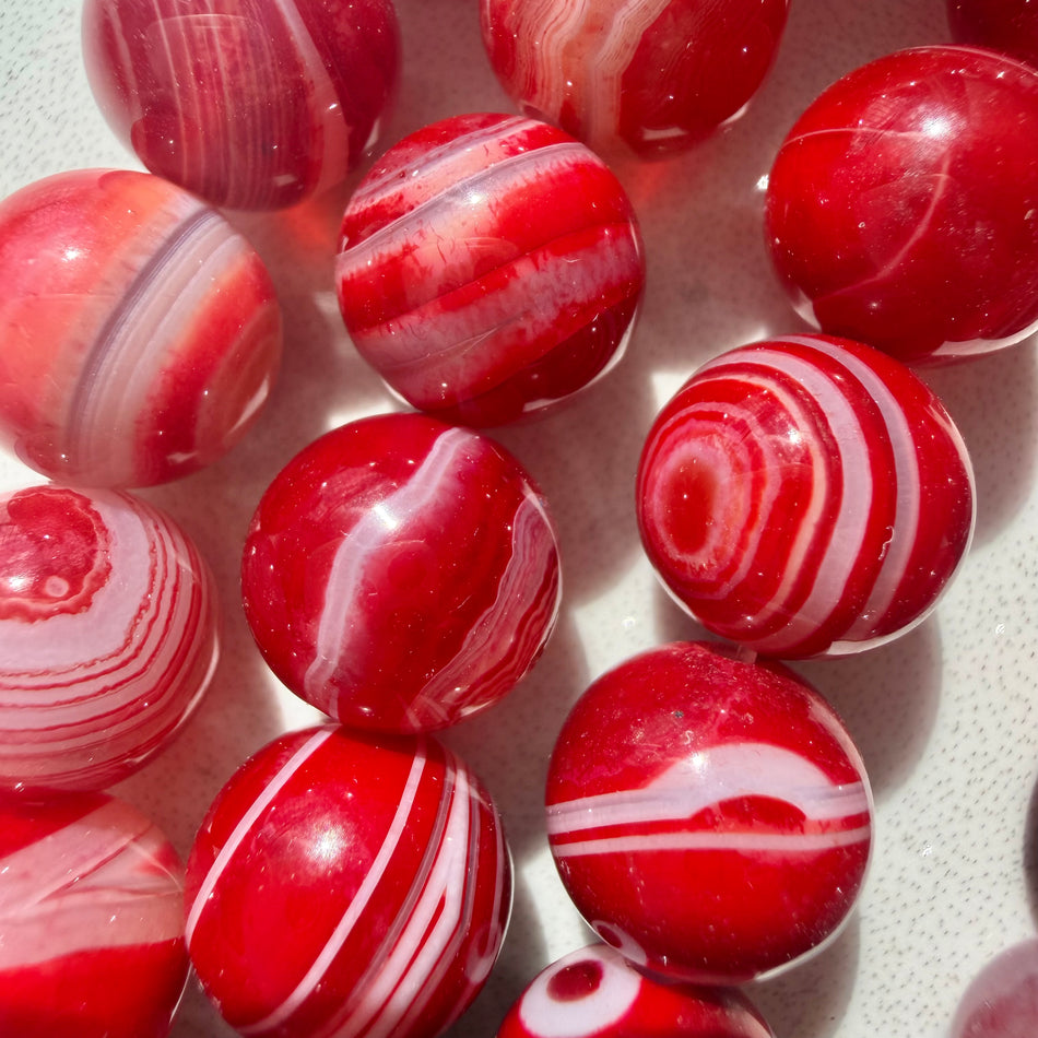 Round Striped Jade 10mm Bead Strand