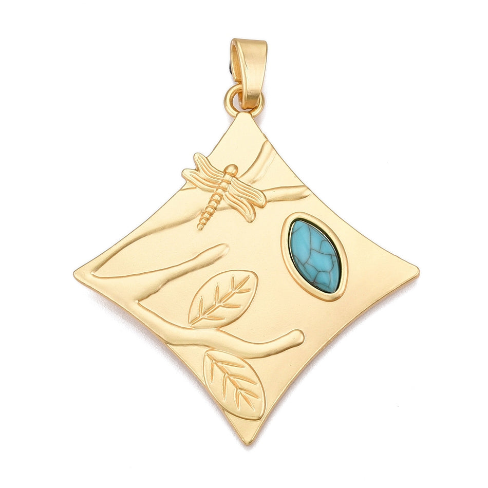 Gold-Filled Diamond Shape Pendant, 1pc
