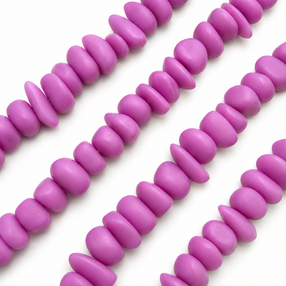 Resin Chips Solid Matte Color Bead 18mm Strand