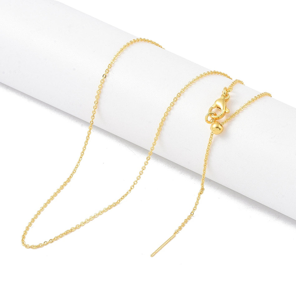 18k Gold Plated Adjustable Chain Necklace 17.7inch, 1pc