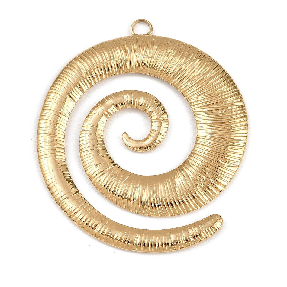 Stainless Steel Spiral Pendant 48mm, 1pc