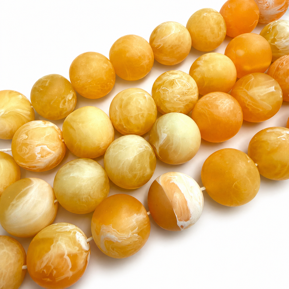Round Resin Bead Translucent Color 22mm Strand