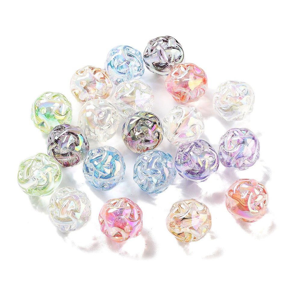 Mixed Color Round Acrylic Beads 19mm, 10pcs