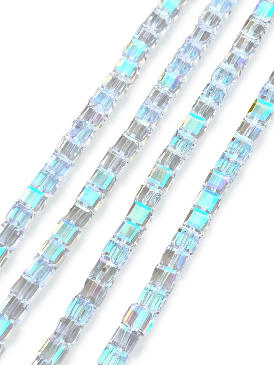 Tornasol Cube Crystal Strand, 6mm