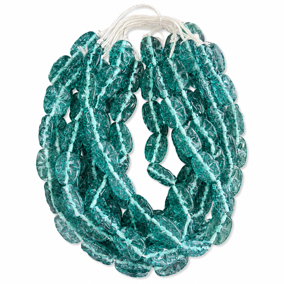 Lampwork Crystal Oval Strand, Bead Size 28mm