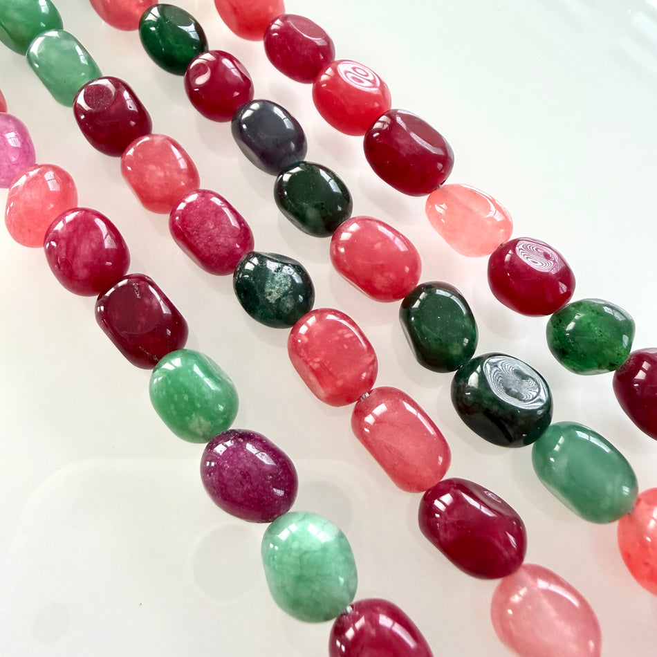Multicolor Jade Nugget Bead 10mm Strand