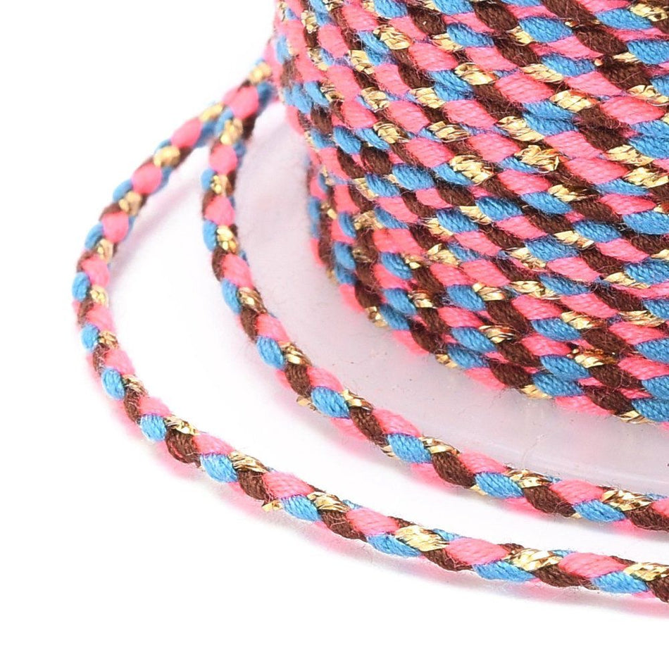 Golden Braided Cord Roll 1.5mm, 21 Yards