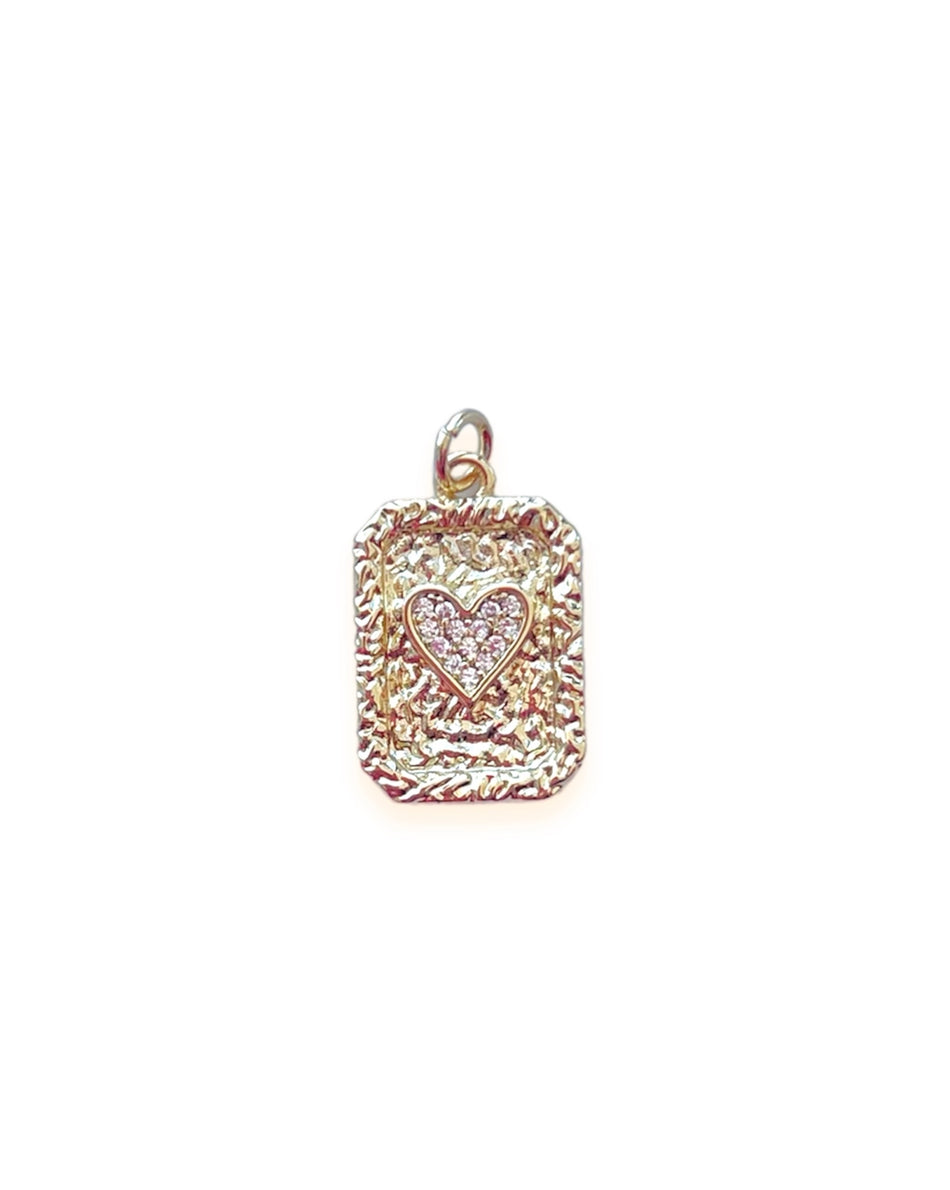 Gold Filled Zirconia Heart Pendant, 1pc