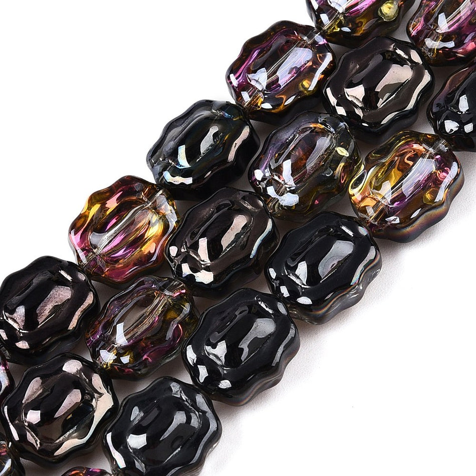 Electroplate Flower Crystal Bead Strand, 12mm