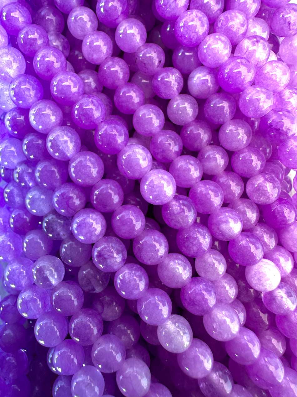 Round Purple Jade Strand, 6mm