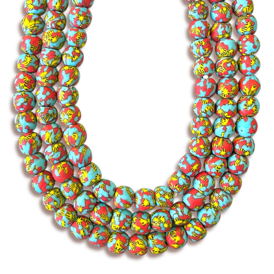 Round African Bead Strand, 14mm