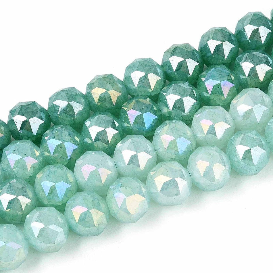 Round Faceted Electroplate Crystal Bead 10mm Strand