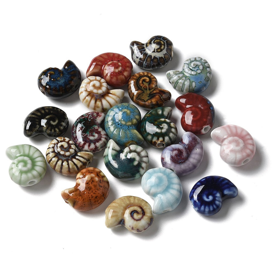 Mixed Color Shell Beads 20mm, 6pcs