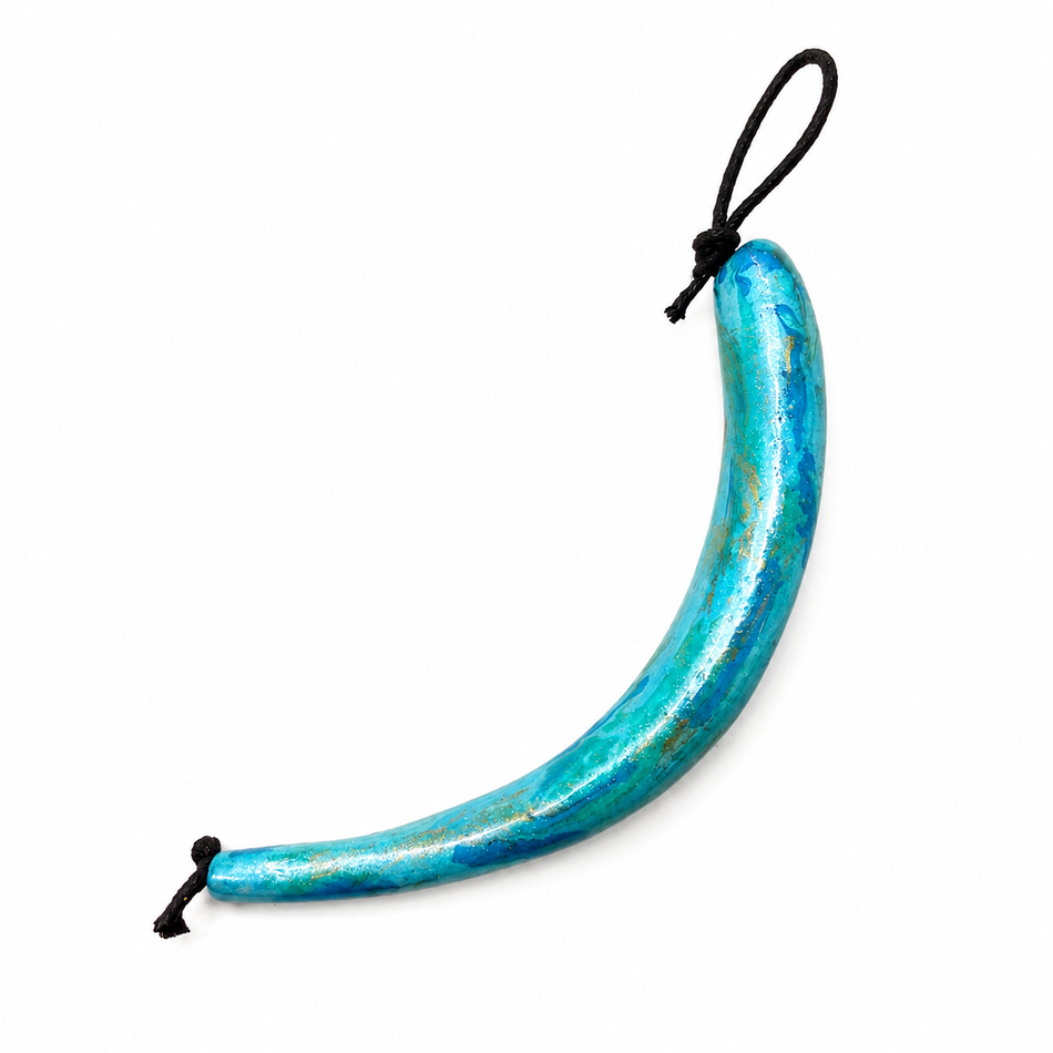 Colored Wood Horn-Shaped Pendant 6 inches