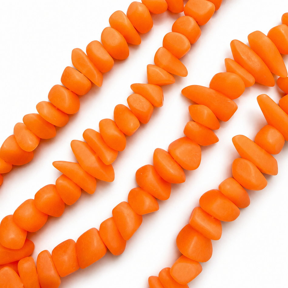 Resin Chips Solid Matte Color Bead 18mm Strand