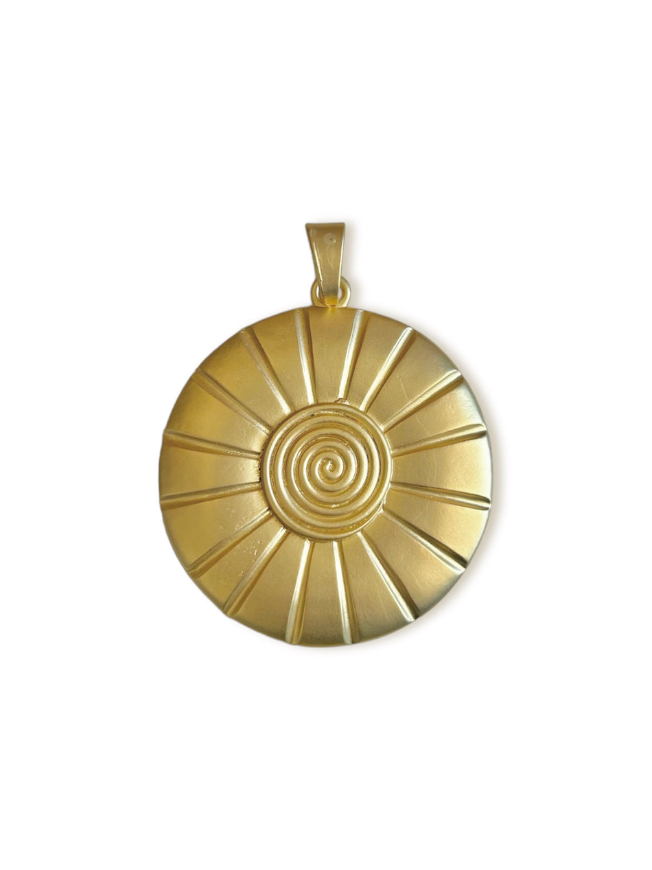 Gold Filled Matte Spiral Pendant, 1pc