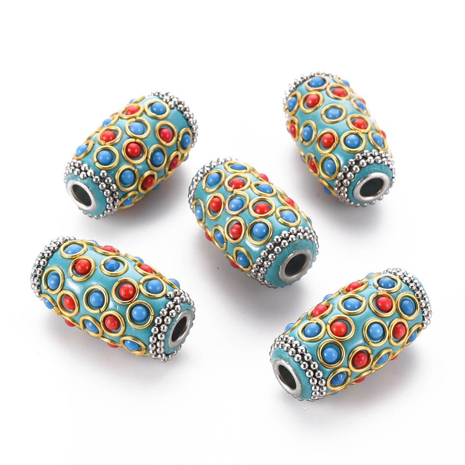 Turquoise Indonesian Focal Bead, 1pc