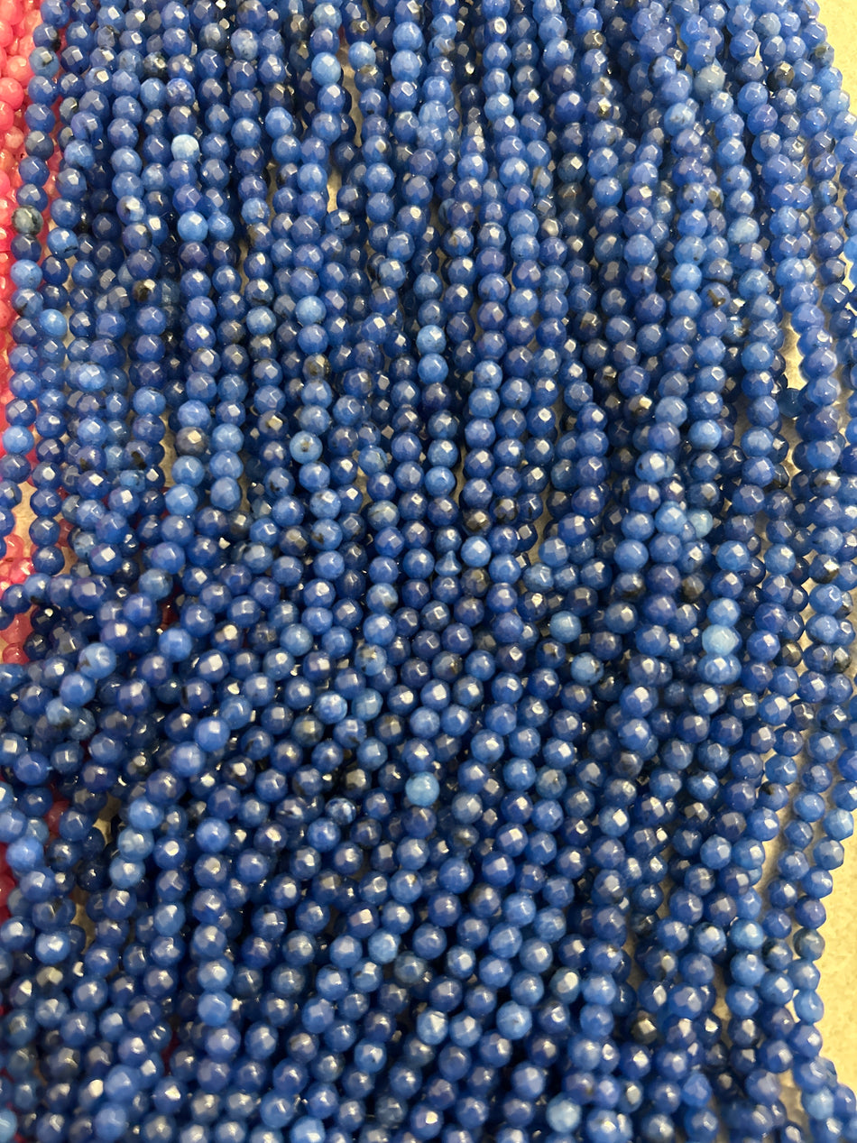 Faceted Round Bead Jade Strand, 4mm