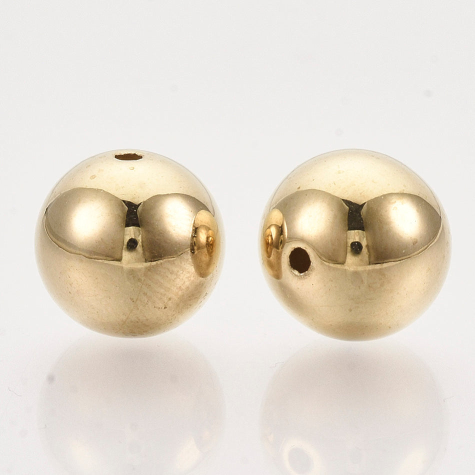 Round Gold Acrylic Bead 12mm, 25pcs
