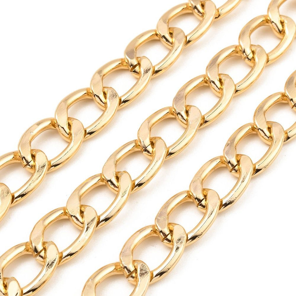 Aluminum Gold Curb Chain, 1 Yard