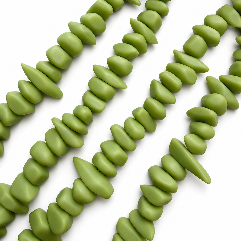 Resin Chips Solid Matte Color Bead 18mm Strand