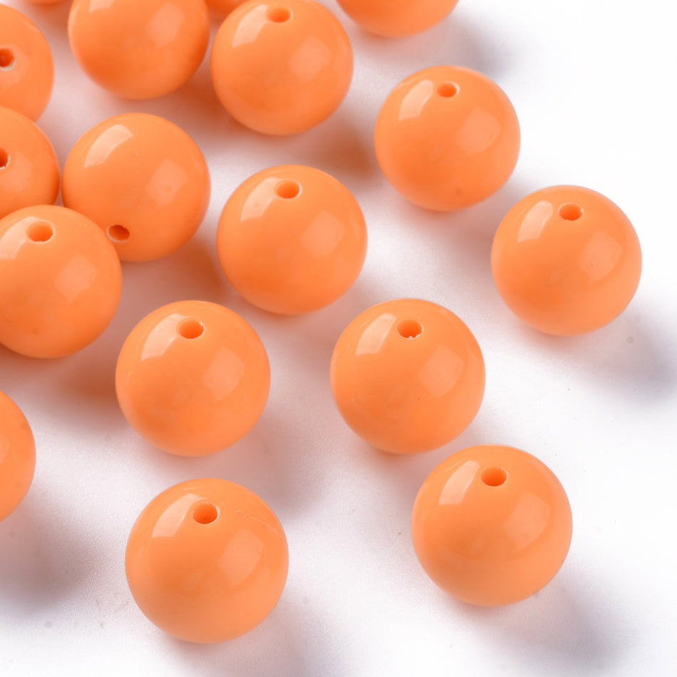 Solid Color Round Acrylic Beads 20mm, 10pcs