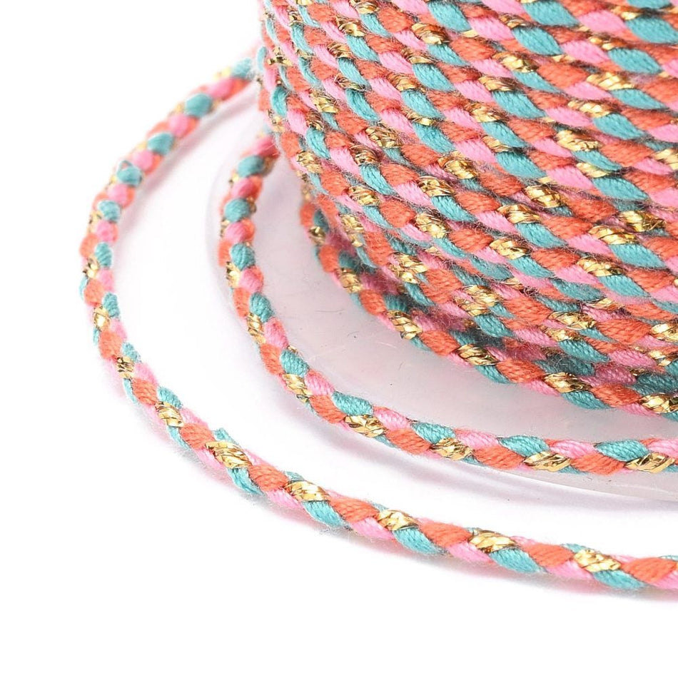 Golden Braided Cord Roll 1.5mm, 21 Yards