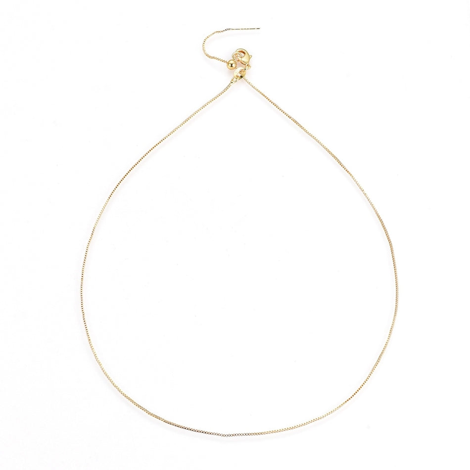 Adjustable Gold Chain Necklace, 18inch