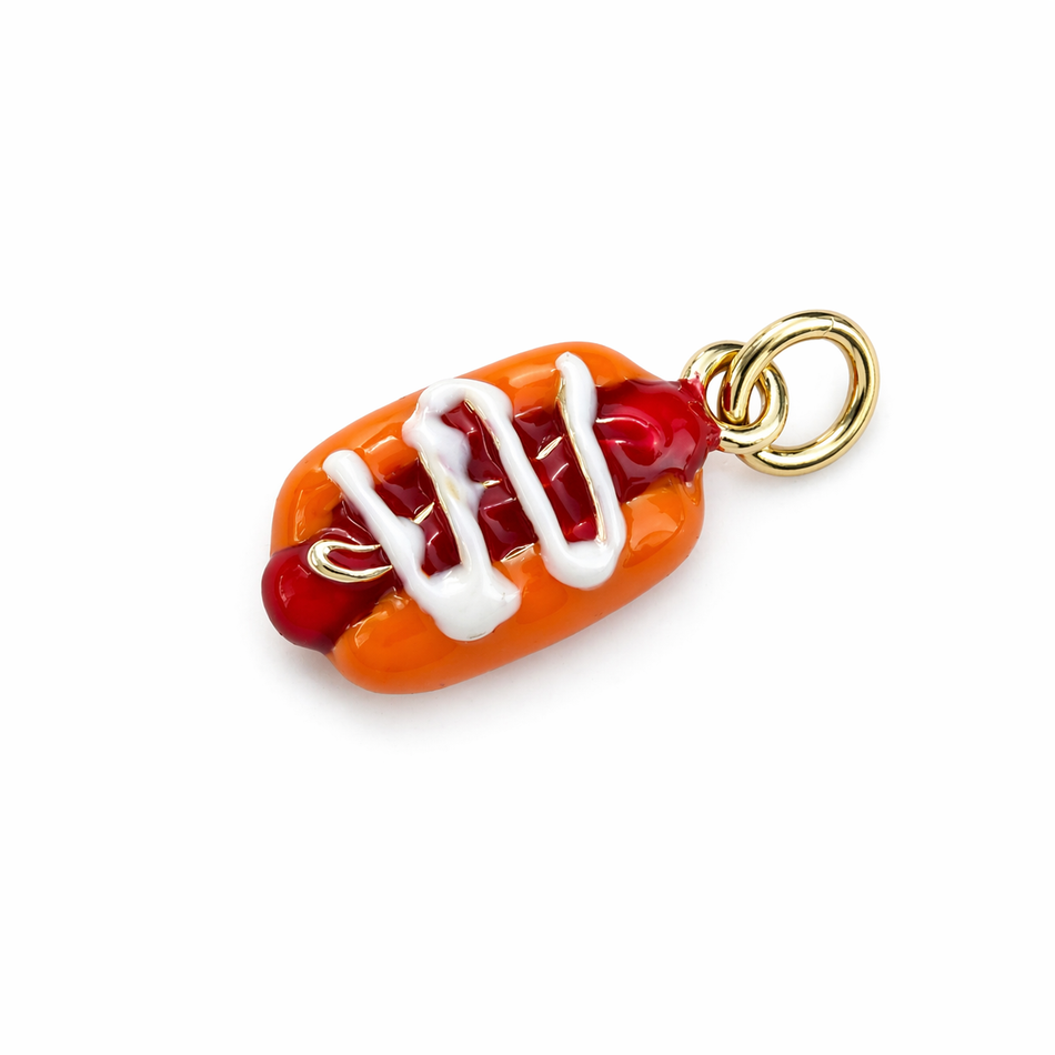 Hot Dog Pendant 14mm, 1pc