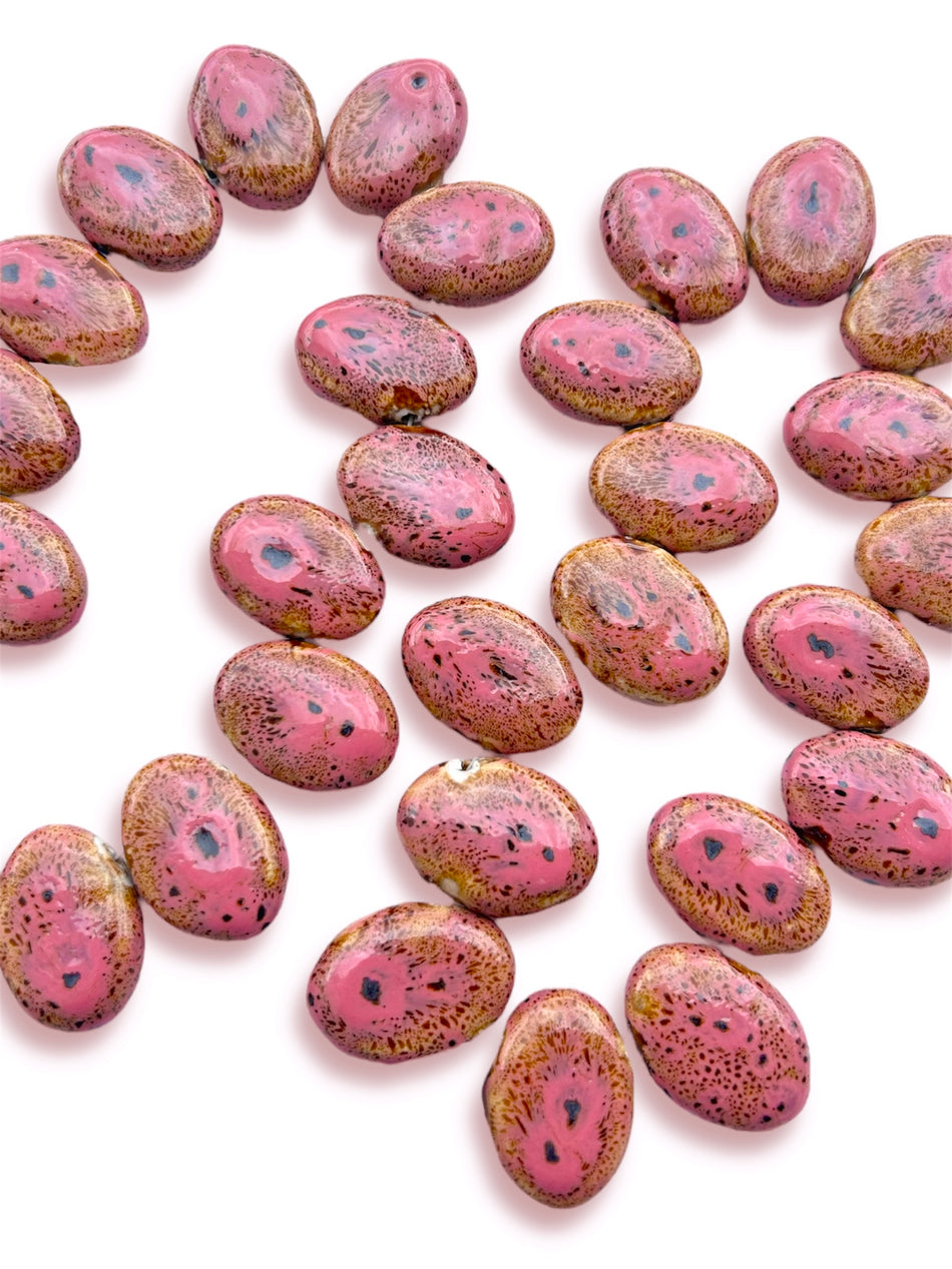 Oval Bead Ceramic Strand, 20mm