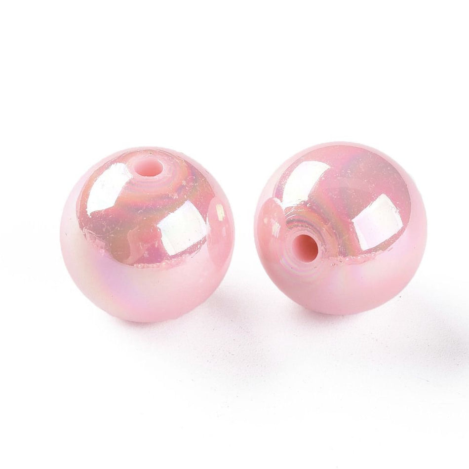 Iridescent Round Acrylic Beads 20mm, 10pcs