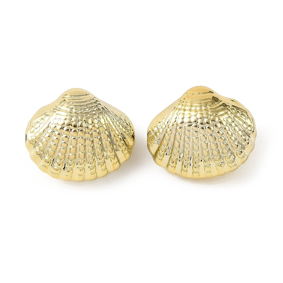 Acrylic Gold Shell Spacer Beads 30mm, 4pcs