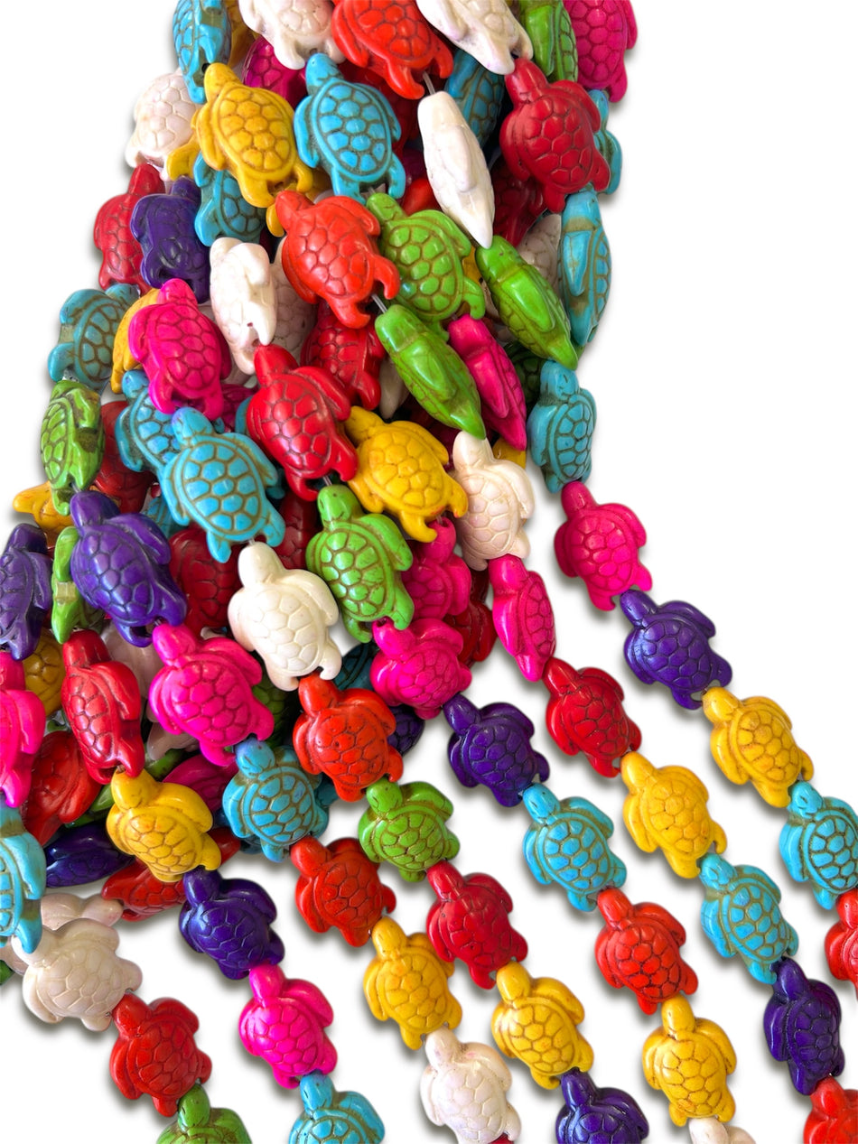 Turtle Howlite Bead Strand, 28mm