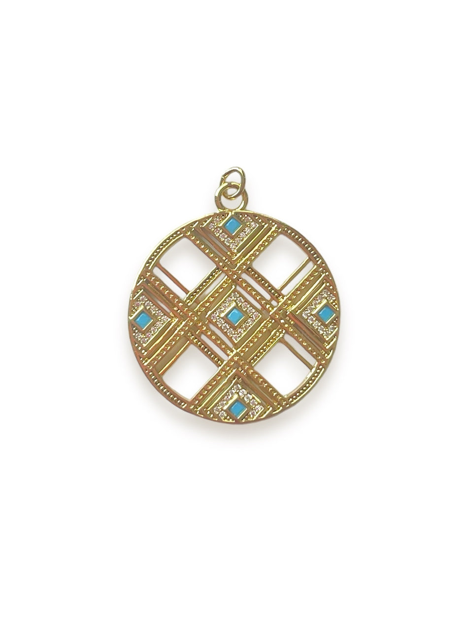 Gold Filled Turquoise Pendant, 1pc