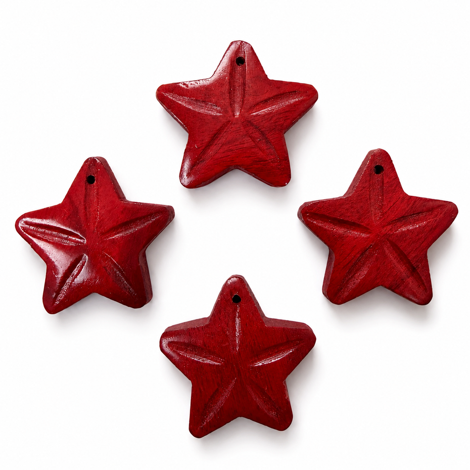 Wooden Star Bead 40mm, 1pc