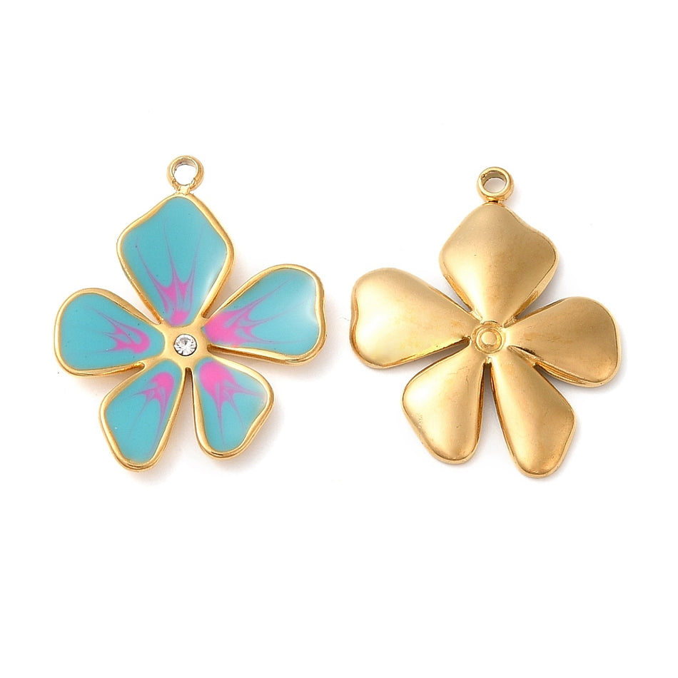 Stainless Steel Small Flower Pendant, 1pc
