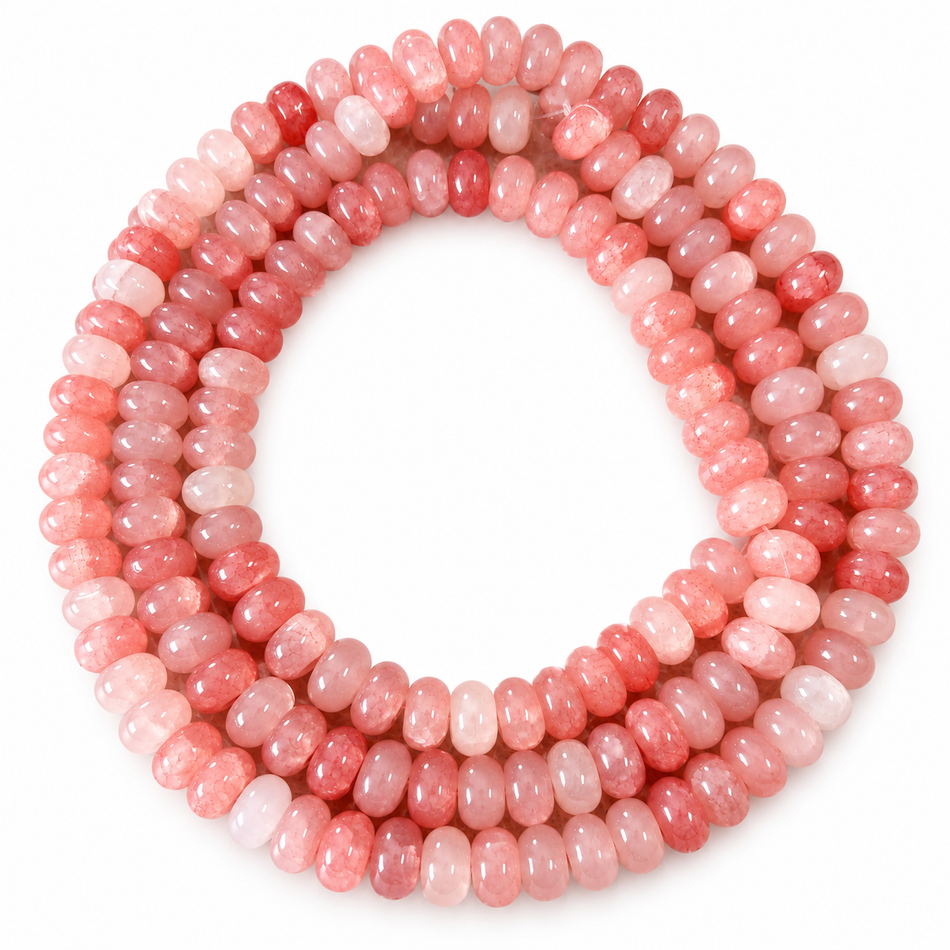 Glass Beads Strands, Rondelle, Bead Size 8.5mm, 31 inches Long Strand.
