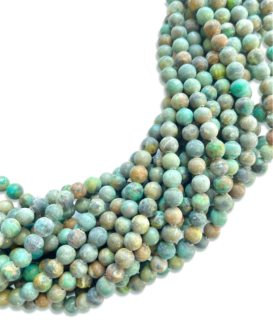 Green Round Gemstone Strand, 8mm