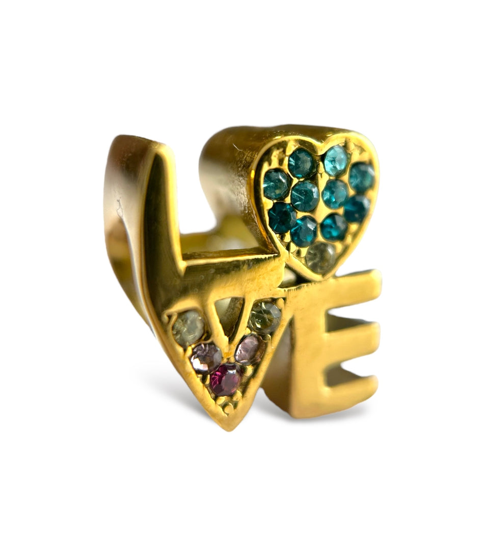 Stainless Steel Gold Love Focal Bead 16mm, 1pc