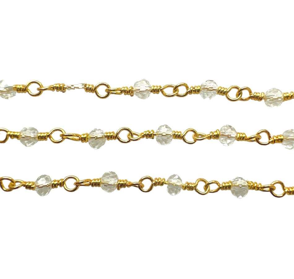 Gold-Filled Chain with Crystals, 18 inches