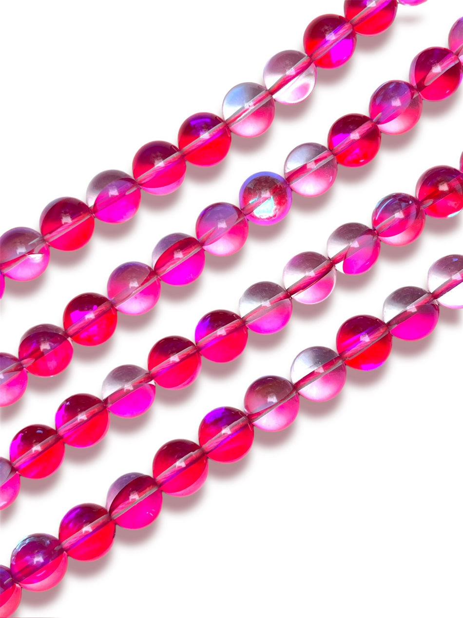 Pink Tornasol Crystal Strand, 12mm