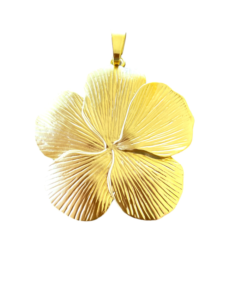 Matte Gold Flower Pendant